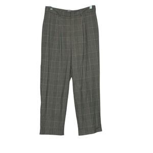 Warehouse gray plaid high waisted pleated pants size 12